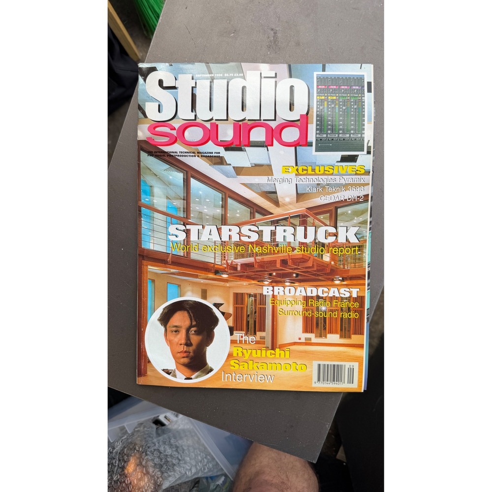 Studio Sound Magazine September 1996 Ryuichi Sakamoto Interview Nashville Studio
